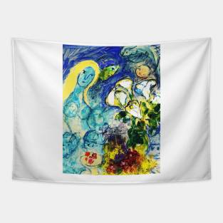 The Vase and the Woman by Marc Chagall Wall Tapestry