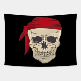 skull with red bandana Tapestry