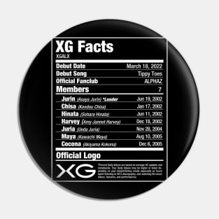 XG Nutritional Facts Pin