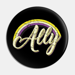 Proud Ally Non-binary Flag LGBT Pride Pin