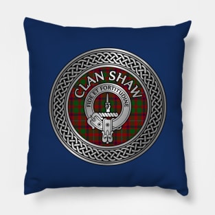 Clan Shaw Crest & Tartan Knot Pillow