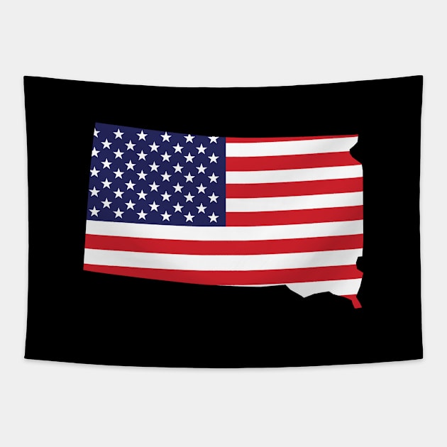 South Dakota State Shaped Flag Background Tapestry by anonopinion