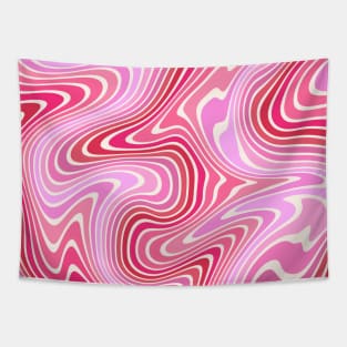 Abstract Retro 70s Pink Swirl Tapestry