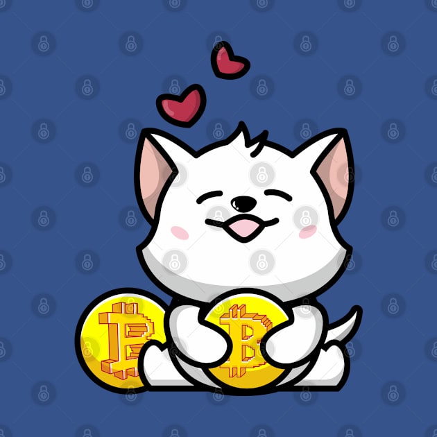 cute huging bitcoin by fflat hds