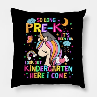 So Long Pre-K Graduation Kindergarten Unicorn Pillow