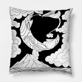 Space Stingray Outline Pillow