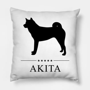 Akita Black Silhouette Pillow