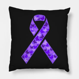 IBD Awareness Ribbon with Butterflies Pillow