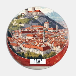 Graz Austria Vintage Travel Retro Tourism Pin