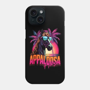 Retro Wave Appaloosa Horse Miami Phone Case