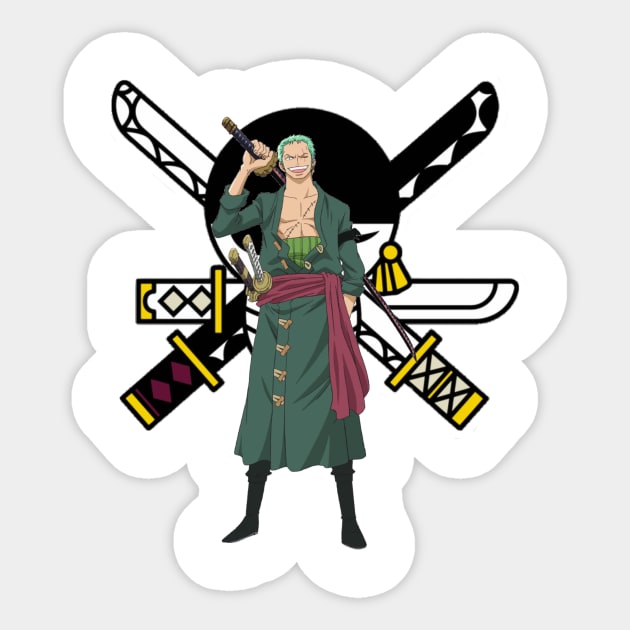 Roronoa Zoro Pirate Hunter Flag Sticker for Sale by OtakuToys