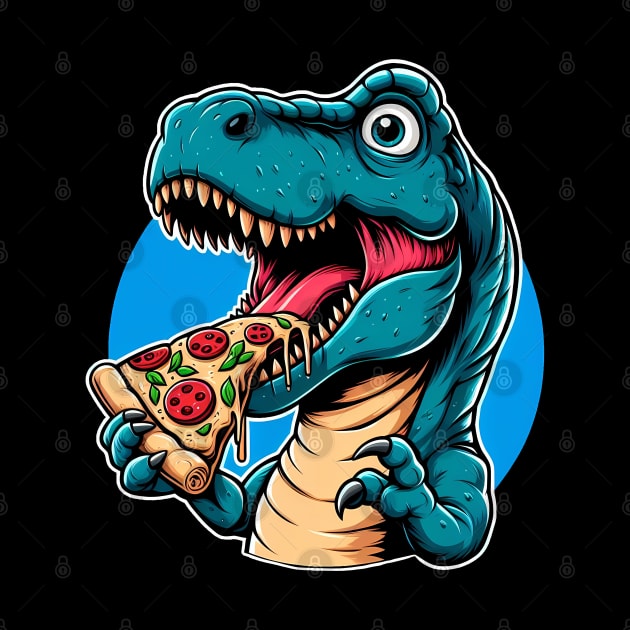 Tyrannosaurus Rex Eating Pizza by cowyark rubbark
