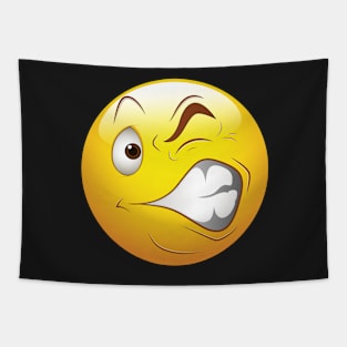 Cringe Smiley Face Emoticon Tapestry