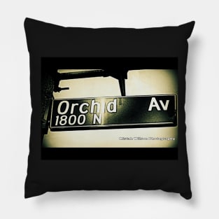 Orchid Avenue2, Hollywood, California by Mistah Wilson Pillow