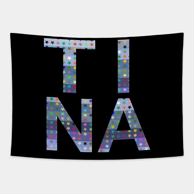 Tina, name, typography Tapestry by Furashop
