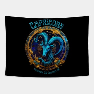 Retro Capricorn Zodiac Sign Tapestry