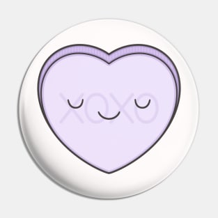 XOXO - Purple Candy Heart Pin
