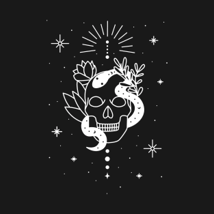Skull with snake and plants T-Shirt