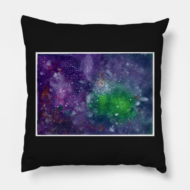 Purple Galaxy Pillow by Colzo Art