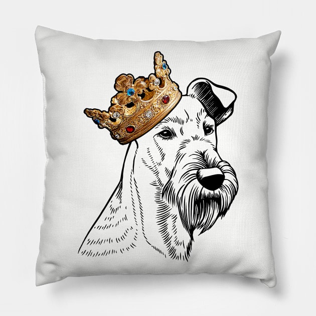 Irish Terrier Dog King Queen Wearing Crown Pillow by millersye