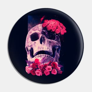 Skull and roses Pin