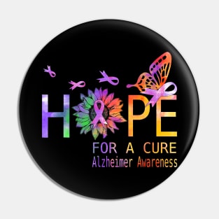 Hope For A Cure Alzheimer Awareness Gift Pin