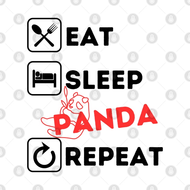 Funny eat sleep panda repeat by Qurax