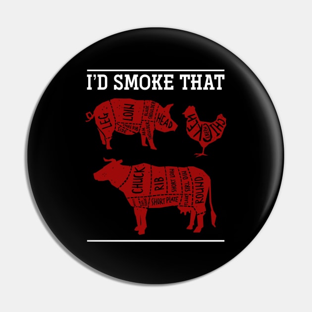 I’d Smoke That Barbecue BBQ Pin by shirtsyoulike