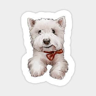 Puppy Westie Smiling Magnet