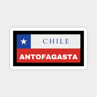 Antofagasta City in Chilean Flag Magnet