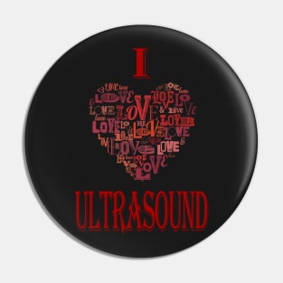 I Love Ultrasound Vintage Heart Pin