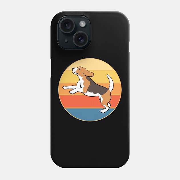 Cute Beagle Dog Breed Vintage Retro Sunset Animal Pet Phone Case by Inspirational And Motivational T-Shirts