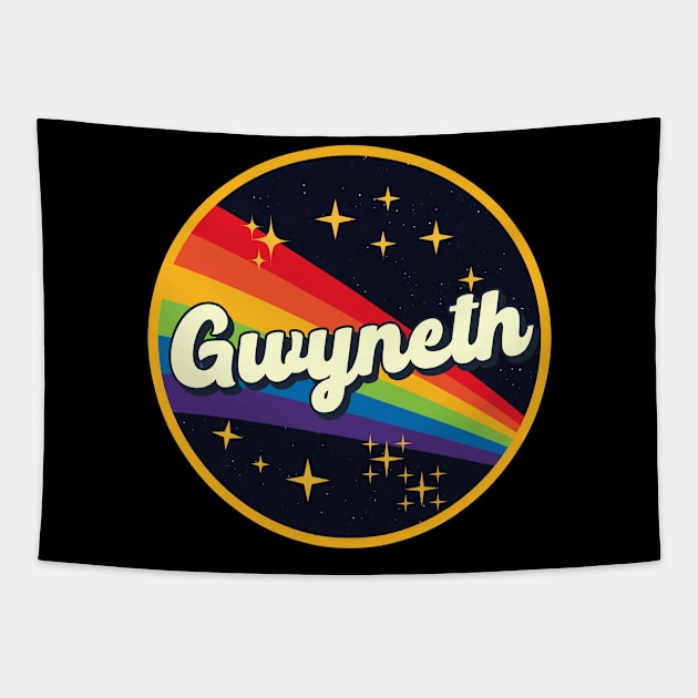 Gwyneth // Rainbow In Space Vintage Style Tapestry by LMW Art