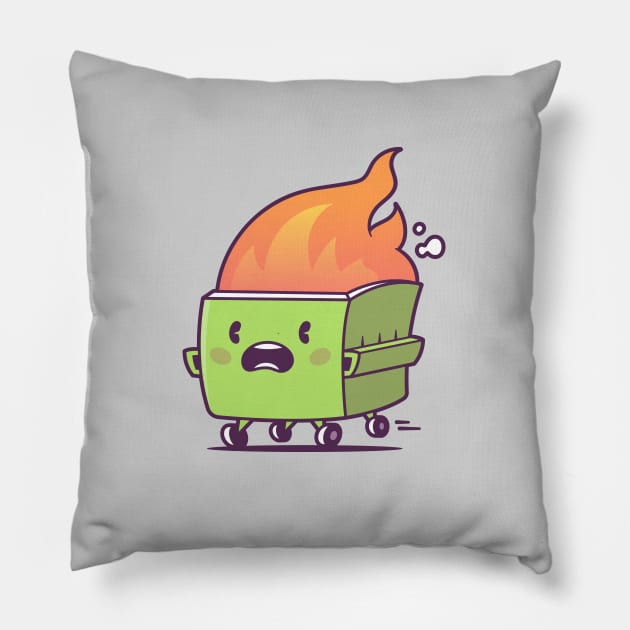 Dumpster Fire Pillow by zoljo