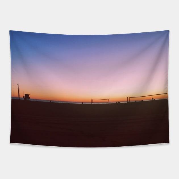 Santa Monica Sunset Tapestry by SoCalDreamin