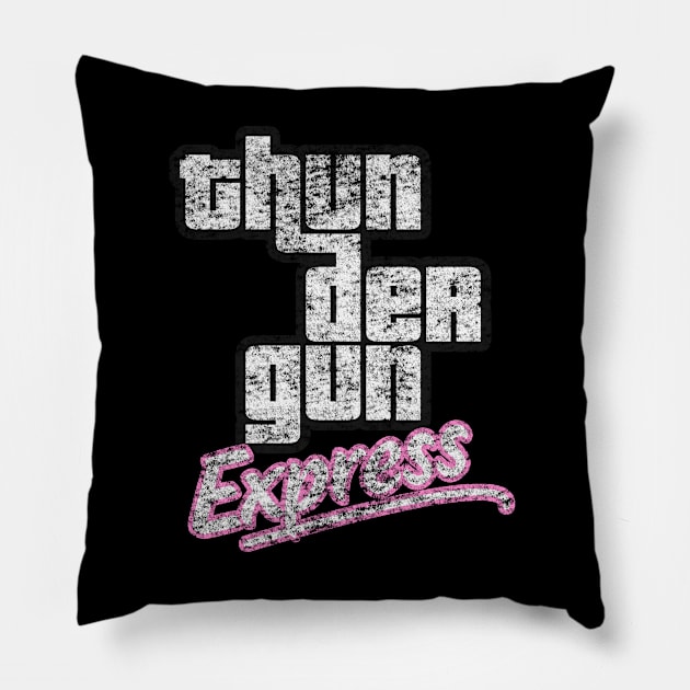 Thunder Gun Express (GTA Edition) Pillow by Sunny Legends