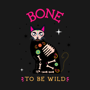 Halloween Bone to be Wild Cat T-Shirt