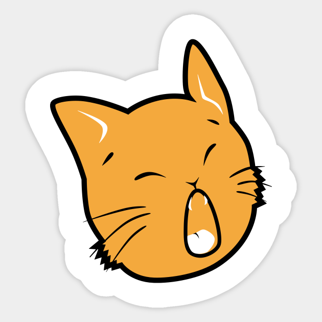 Anime Kitten Yawning Face - Kitten - Sticker | TeePublic Anime Kitten Yawning Face - Kitten - Sticker | TeePublic
