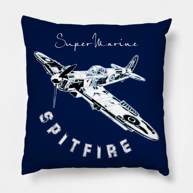 Spitfire Supermarine Pillow by aeroloversclothing
