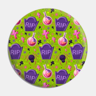 RIP Headstone Spider Cross Halloween Cute Fun Spooky Creepy Design Pin