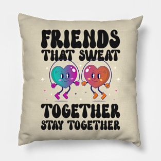 Workout Fitness Besties Friends bff Pillow