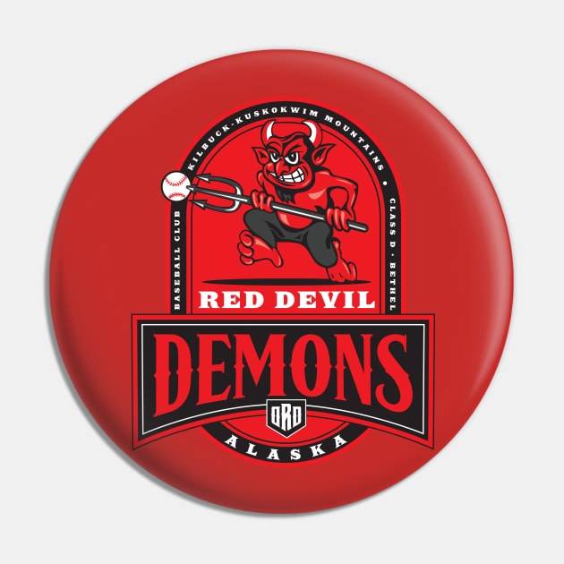 Red Devil Alaska Demons Pin by MindsparkCreative