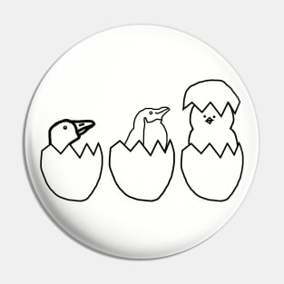 Three Easter Eggs Hatching Birds Minimal Pin