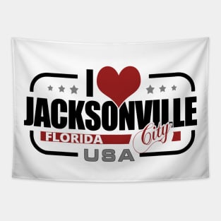 I Love Jacksonville City USA - Jacksonville Florida Tapestry