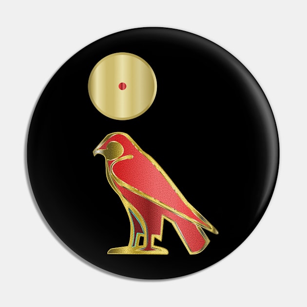 Egyptian Horus Falcon Red Pin by geodesyn