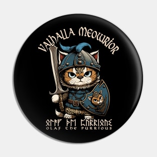 Nordic Norse Valhalla Viking Cat Warrior Pin