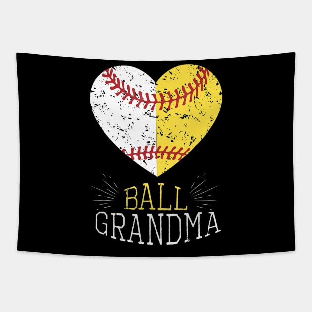 Mom Funny Baseball Shirt Ball Grandma Softball Tapestry by Chicu