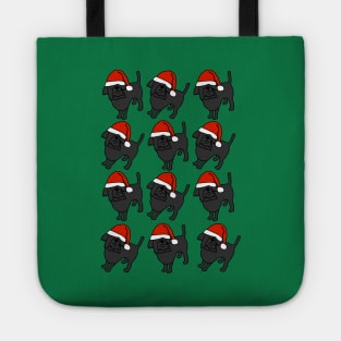 Dozen Cute Christmas Santa Dogs Tote