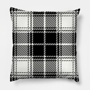 Blacl and White Buffalo Tartan Plaid Pattern Pillow