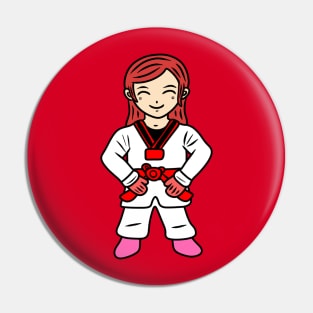 Chibi taekwondo girl Pin